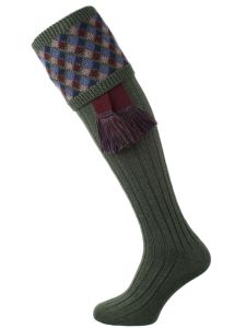 The Durlow Shooting Sock with Garter, Spruce