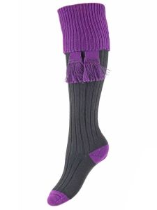 The Lady Lomond Shooting Sock, Anthracite & Orchid