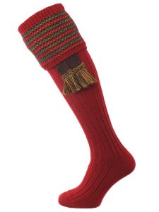 The Logan Shooting Sock, Brick Red with optional garter