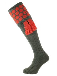 The Grenadier Merino Wool Shooting Sock, Hunter with optional garter
