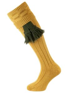 The Portland Shooting Sock, Pollen with Optional Olive Green garter