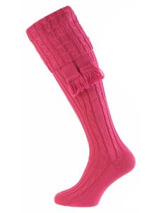Deep Pink - The Wye Cable Knit Shooting Sock