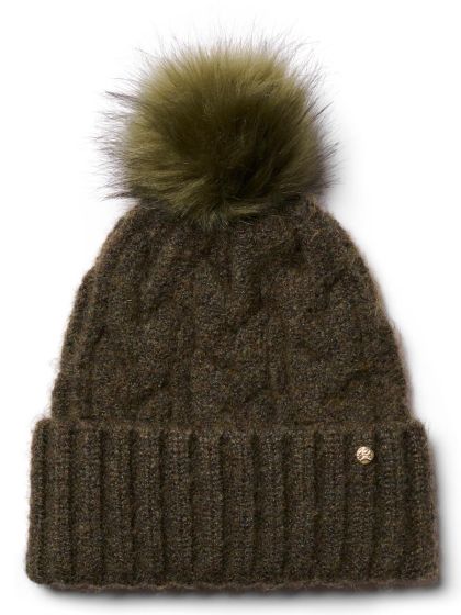 Failsworth Amelia Women's Knitted Beanie Hat, Moss Green