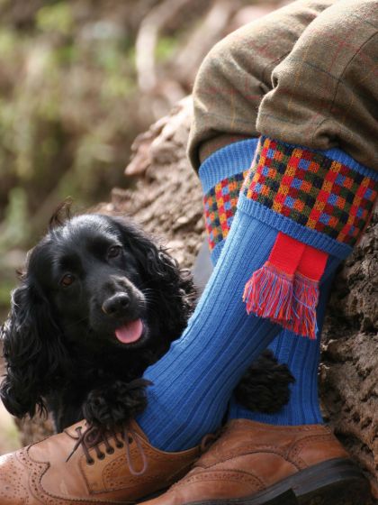 The Ashton Shooting Sock, Azure Blue