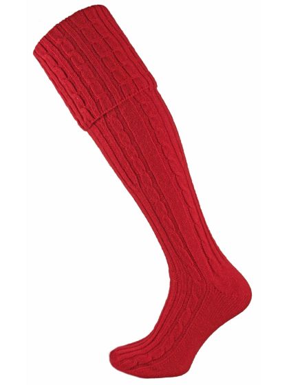 Skye Men's Cashmere Shooting Sock - Ruby