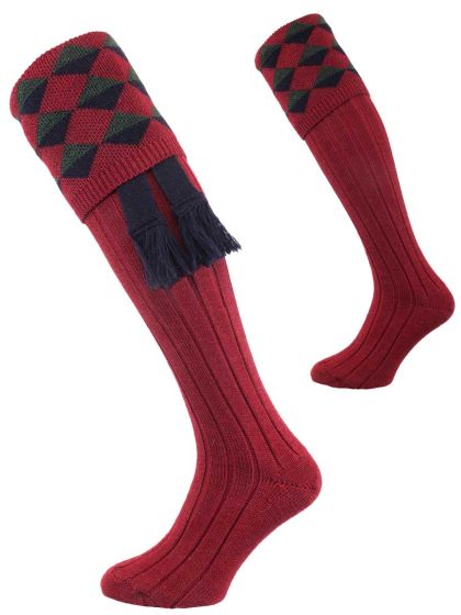 The Grand Merino Wool Shooting Sock with optional garter