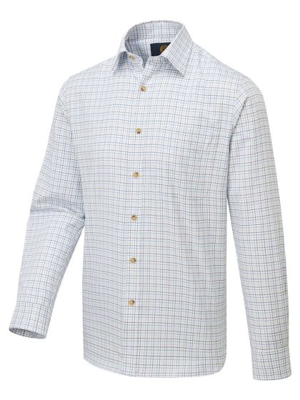 Viyella Classic Fit Men's 80/20 Mini Tattersall Shirt, Light Blue