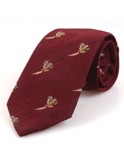 Atkinsons Flying Pheasant Wool & Silk Woven Tie