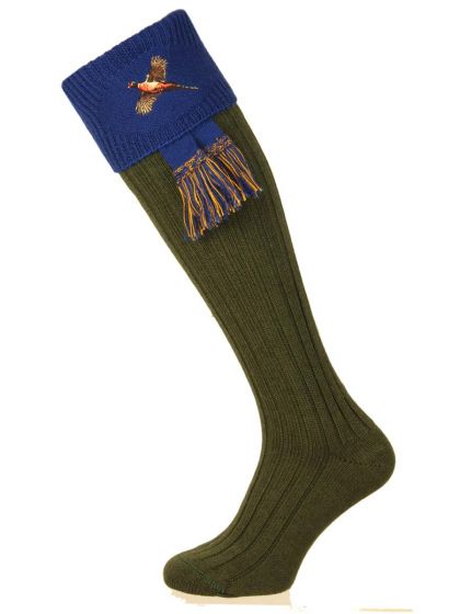 The Lomond Shooting Sock with Pheasant Embroidery 