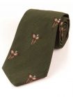 Atkinsons 'Soaring Pheasant' Wool & Silk Tie - Dark Olive