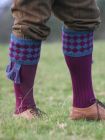 The Fownhope Shooting Sock and Garter, Ochre with Mid Blue