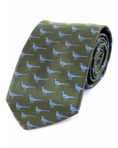 Atkinsons 'Pheasant' Two Tone Silk Tie - Green & Blue