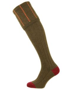 The Devonshire Olive Wool Shooting Sock