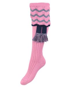 The Lady Grafton Shooting Sock with Garter, Rosewater